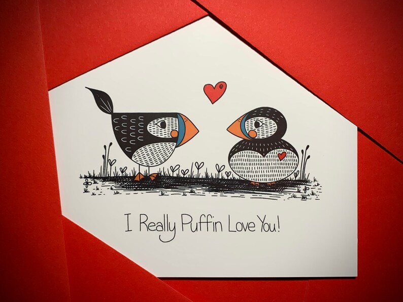 Puffin Love Card I Really Puffin Love You image 2