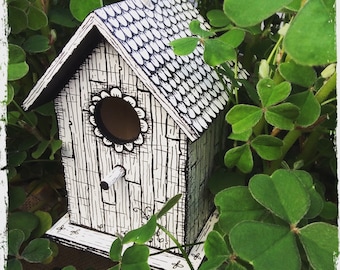 Hand Painted Wooden Birdhouse
