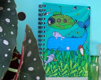 Notebook - Underwater - Whale - Tay Whale - Fish - Sketchbook