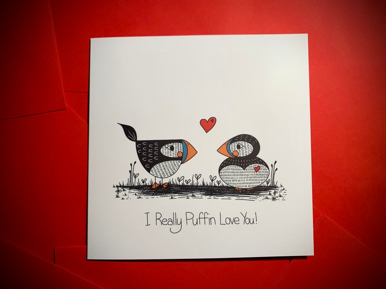 Puffin Love Card I Really Puffin Love You image 4