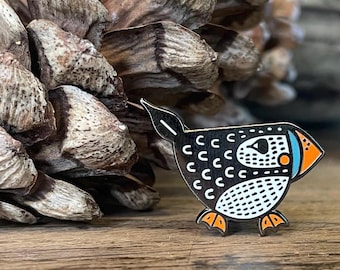 Enamel Pin: Walking Puffin - Puffin - Seabird - Birdwatching - Limited Edition