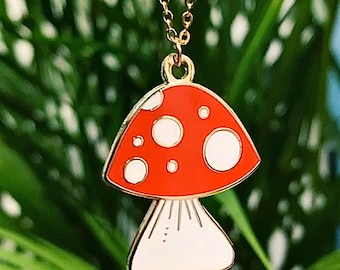 Necklace: Toadstool/ Mushroom/ Fly Agaric Enamel necklace by WhimSicAL LusH - Limited Edition