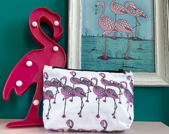 Flamingo Skinny Malinky Long Legs Zip bag/Purse - Pencil Case/ Make-up Bag/ Purse