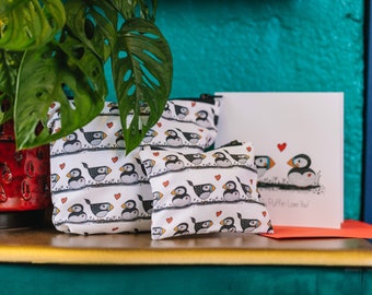 Puffins - Bags & Purse - Tote Bag/ Pencil Case/ Make-up Bag/ Purse - Birds