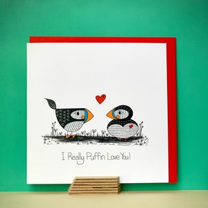 Puffin Love Card I Really Puffin Love You image 1