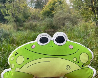 Puddle the Frog - Velvet Cushion
