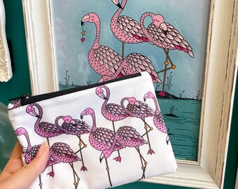 Flamingo Skinny Malinky Long Legs - Purse - Pencil Case/ Make-up Bag/ Purse