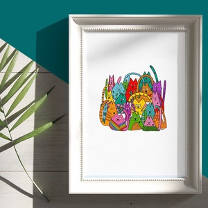 Print: The Furballs - Cats