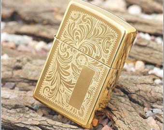 Personalized High Polish Brass Zippo Lighter – Free Engraving