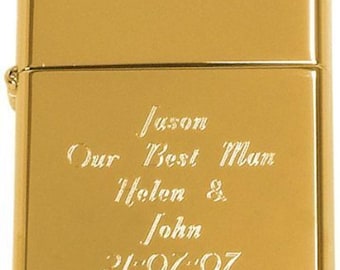 Personalized Genuine Gold Brass Metal Zippo Lighter – Free Engraving