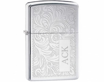 Personalized Zippo Regular Venetian Chrome Lighter – Free Engraving