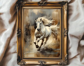 ロートレック「白い馬」ファインアートプリント：馬の絵画の壁飾り