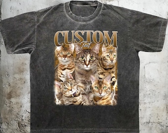 Custom Comfort Colors Vintage Bootleg Pet Shirt Pet Photo + Name