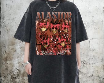 Camiseta de Alastor Hazbin Hotel, estilo anime, regalo para fans de Hazbin
