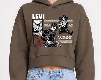 Sudadera corta con capucha estilo anime, sudadera urbana con estampado manga, ropa de mujer de corte holgado.