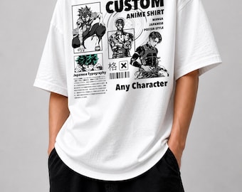 Camiseta de anime personalizada de primera calidad (elige cualquier anime)