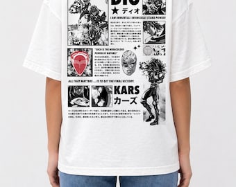 Camiseta con estampado de villano de anime – Camiseta estilo collage de estilo urbano japonés, camiseta extragrande con estampado en la espalda.