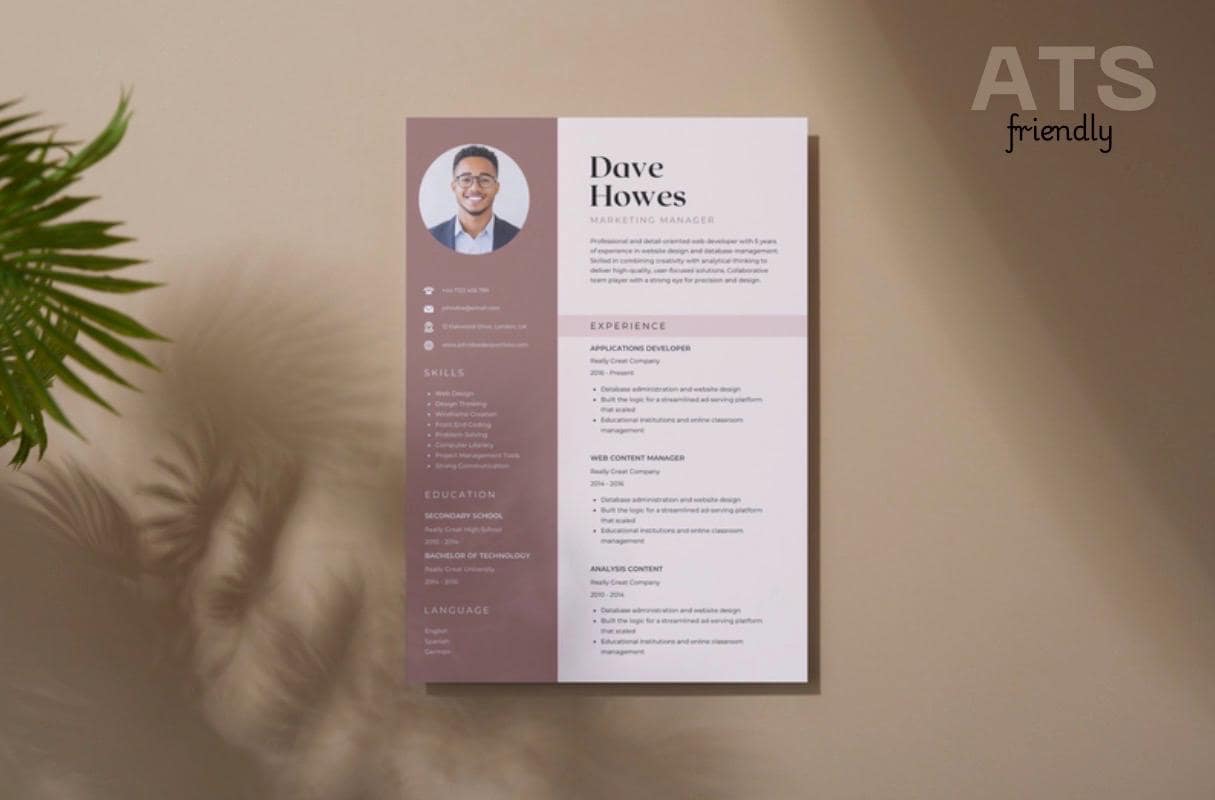 Editable Canva CV – ATS Friendly Professional Resume – Instant Download ...