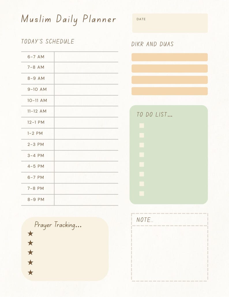 Muslim Daily Planner - Etsy