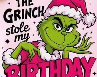 Le méchant garçon vert a volé mon anniversaire (PNG), Anniversaire rose preppy mignon (PNG), Anniversaire drôle et sarcastique pour fille, Anniversaire rétro sur le thème des films (PNG)
