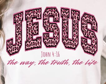Verset de la Bible Jésus chrétien PNG, Jean 14:6 le chemin la vérité la vie, citation léopard rose foi gospel rétro, écriture inspirée de Jésus