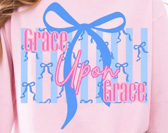 La grâce de Jean 1:16 PNG, citation religieuse inspirante, timbre-poste de verset de la Bible, Jésus, Dieu, ambiance girly, printemps coquette tendance