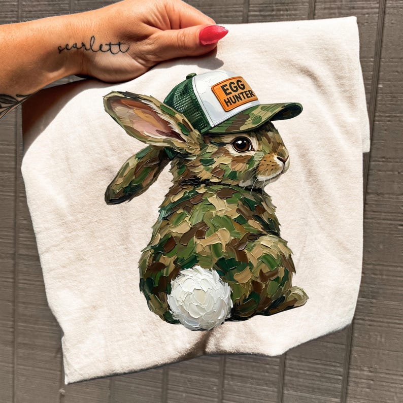 What Bunny Rabbit Camaflouges Camo Bunny Egg Hunter PNG, Hunting Boys Easter, Rabbit in Cap ...