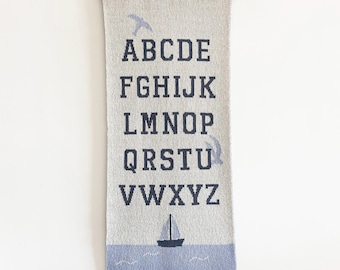 Alphabet Knit Wall Art • ABC Nursery Decor • Nautical Baby Room Art