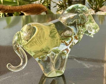 Vintage Ngwenya Glass Lion Figurine Handmade for SAA