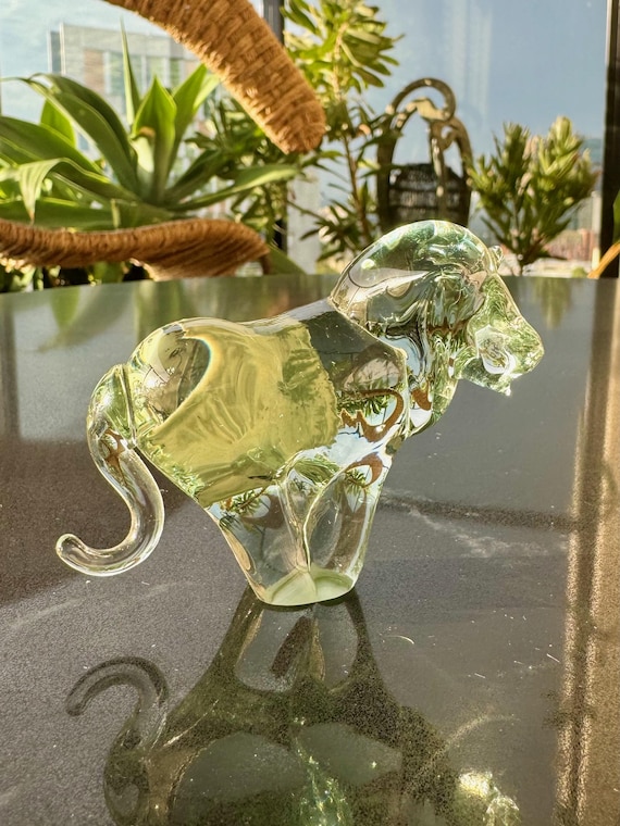 Vintage Ngwenya Glass Lion Figurine Handmade for SAA