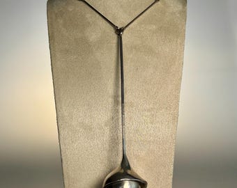 Poul Havgaard for Lapponia Sterling Silver Long Drop Necklace, Finland 1970s