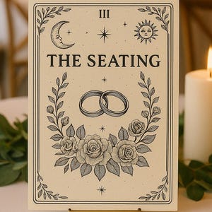 Tarot Seating Chart Sign - Celestial Wedding Decor (Printable)