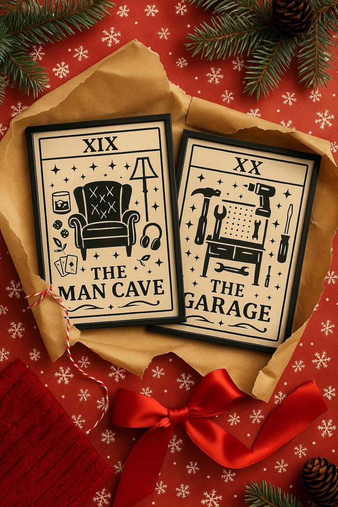 Man Cave Garage Tarot Art Print | Vintage Style Decor (digital Download ...