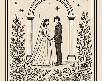 Tarot Wedding Ceremony Sign | Celestial Printable Decor (Digital Download)