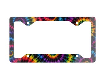 Spiralny wzór ramki na tablicę rejestracyjną Tie Dye | Metalowa ramka na tablicę rejestracyjną