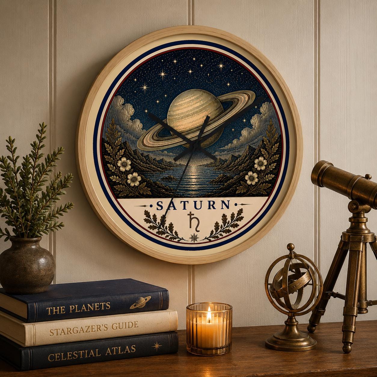 Saturn Wall Clock - Etsy