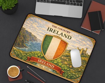 アイルランドの紋章入りデスクマット | ヴィンテージ風アイルランド風景