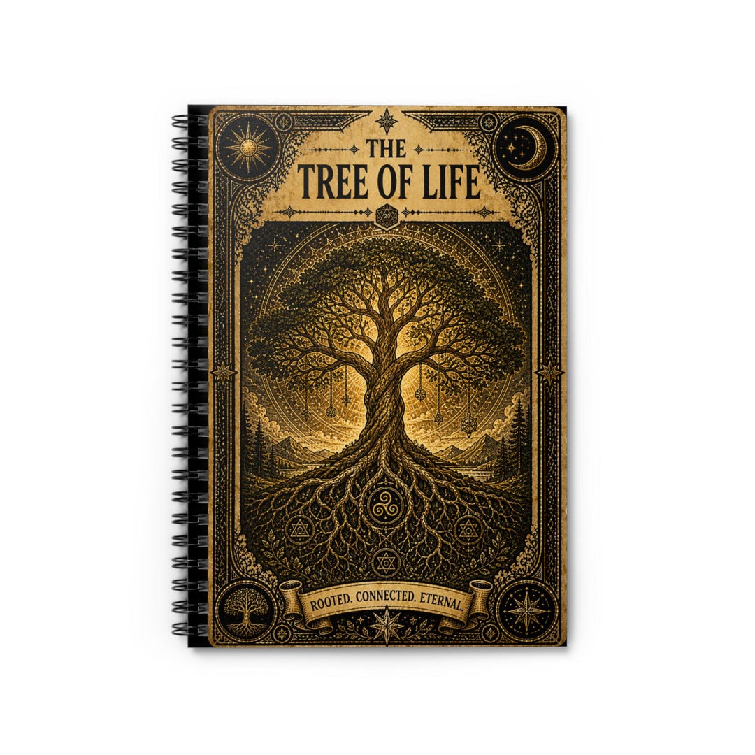 Tree of Life Notebook | Spiral Ruled Journal, Mystical Botanical ...