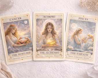 Water Signs Tarot Art | Zodiac Astrology Prints (Digital Download)