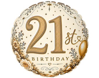 21. Geburtstags-Ballon, 11 "runder Folien-Herzakzent