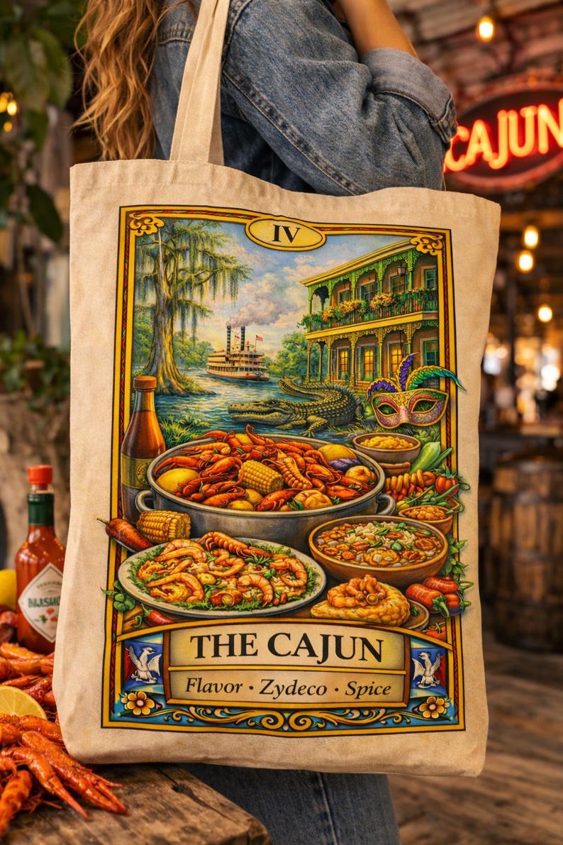 Cajun Food Tarot Print • Louisiana Creole Cuisine Kitchen Wall Art (Digital Download) image 5