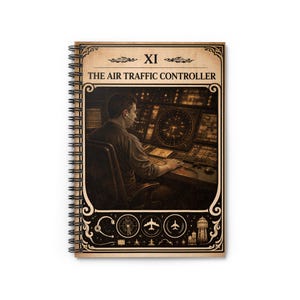 Air Traffic Controller Spiral Notebook | Vintage Aviation Tarot Design
