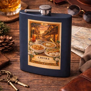 Fles met illustratie van de Creoolse keuken | Roestvrij staal 177 ml