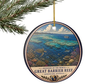 Ornement en céramique de la Grande Barrière de corail | Souvenir brillant d'Australie, objet souvenir de la vie marine