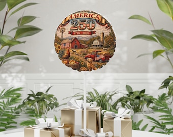 Globo con escena de granja del 250 aniversario de Estados Unidos