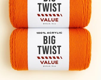 Varsity Orange Acrylic Yarn Bundle | Big Twist, Knitting & Crochet