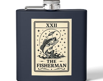 Petaca/Frasco de tarot con la carta del pescador