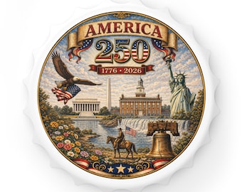 Abrebotellas patriótico America 250 (1776-2026) / Estatua de la Libertad, Washington D.C.