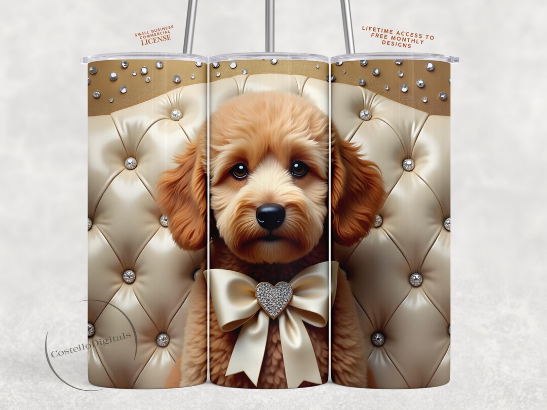 Goldendoodle Tumbler Wrap PNG, 20 Oz Skinny Tumbler Sublimation Design ...