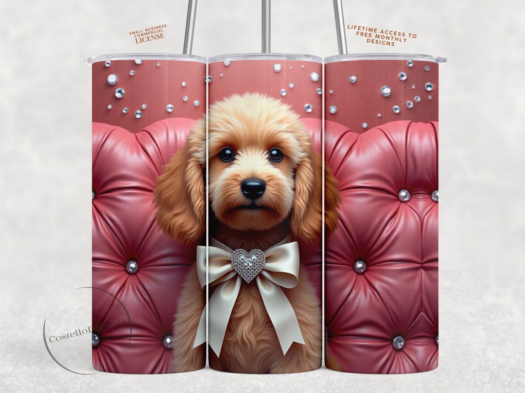 Goldendoodle Tumbler Wrap PNG, 20 Oz Skinny Tumbler Sublimation Design ...